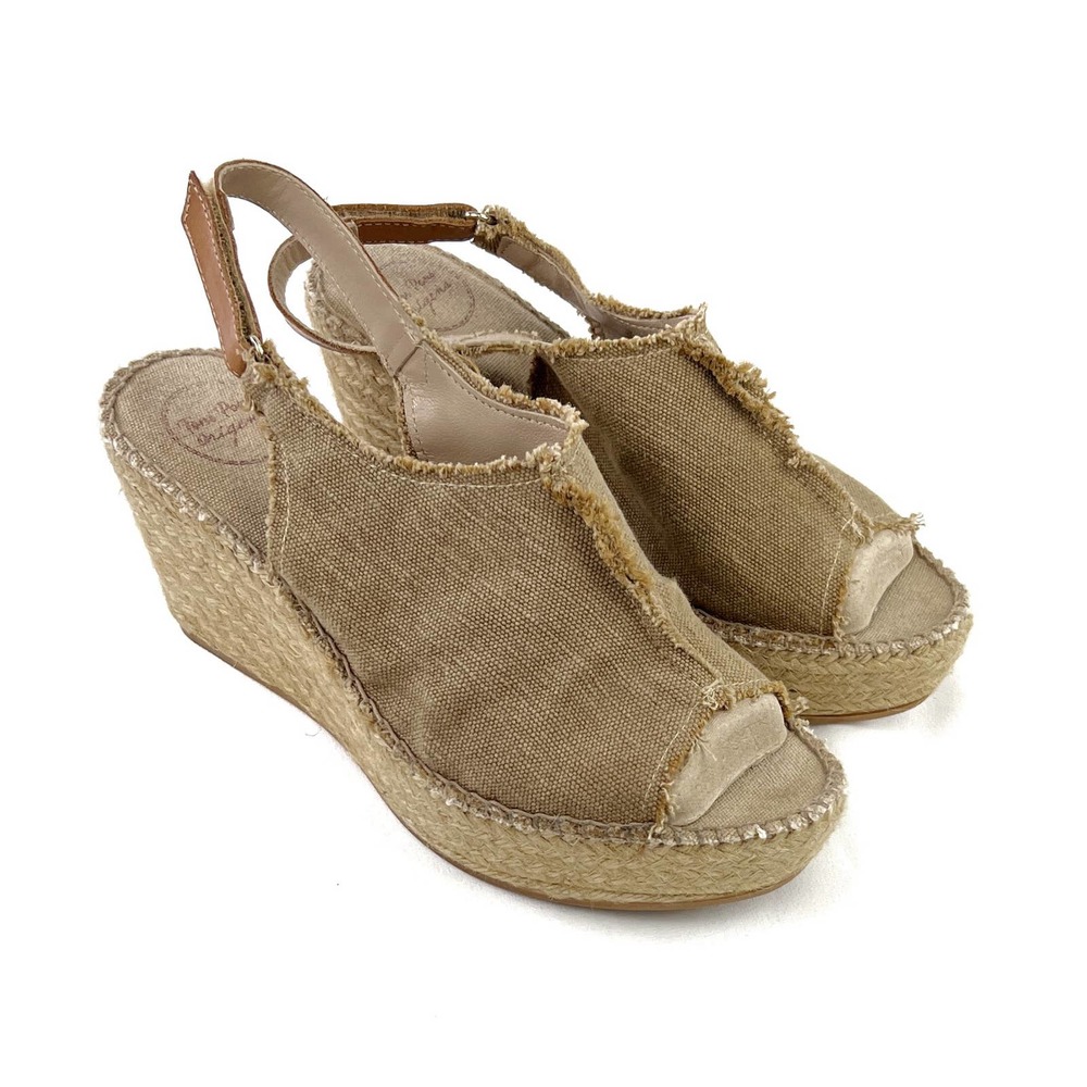 Toni Pons 'Lugano' Espadrille Wedge Sandal in Tobacco Fabric Size EU 40/US 9-9.5 - Picture 2 of 5